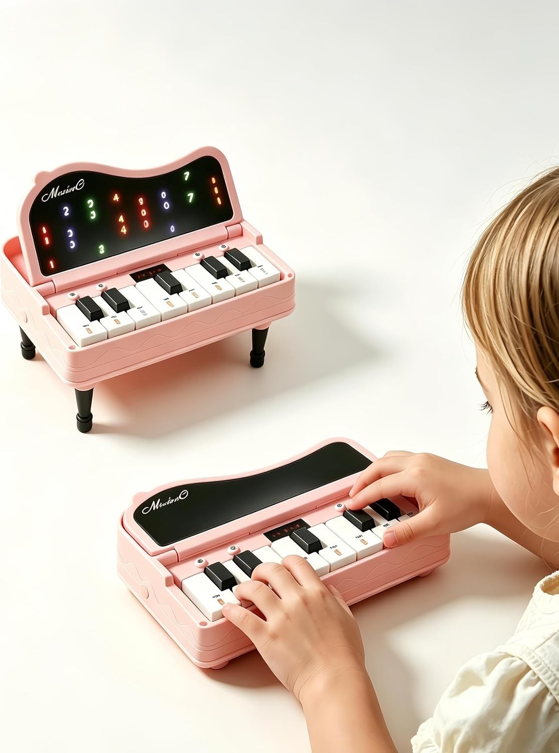 Kids Keyboard Piano with LED Screen, Portable 8-Key Mini Kids Piano Toy