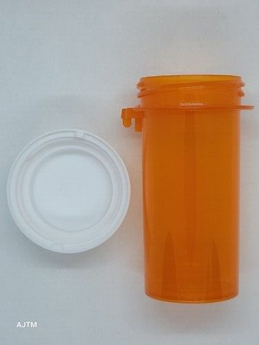 10 Pack, 10 Dram Tab Lock Reversible Pill Herb Vials Bottles w/lids, Amber