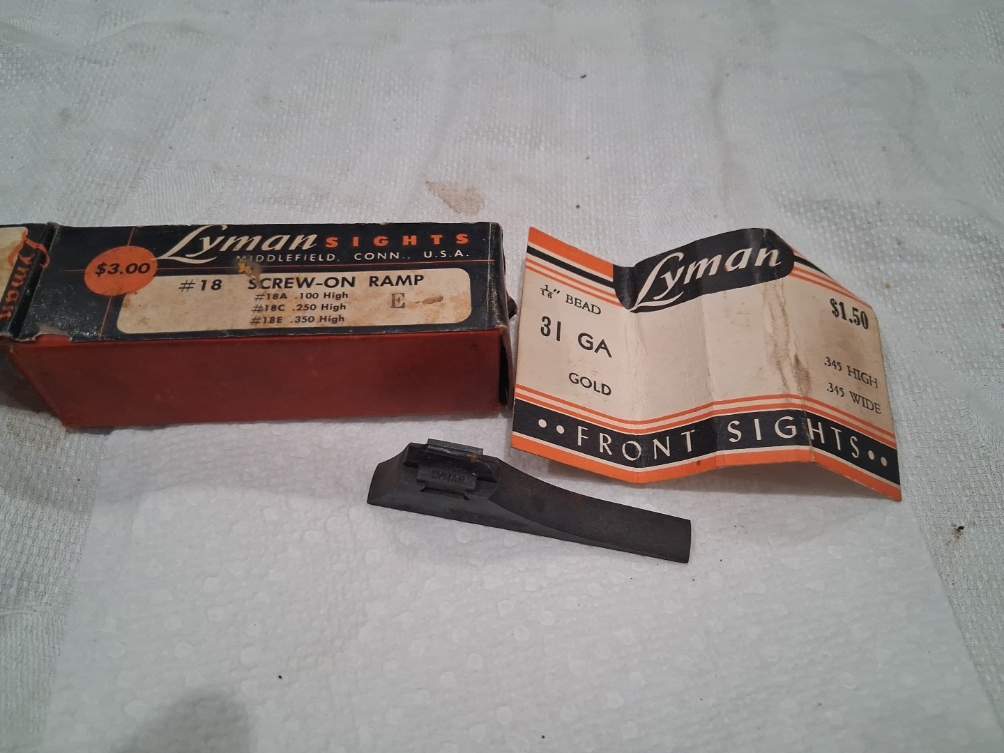 Lyman 18 E front Sight 31 GA Gold Bead
