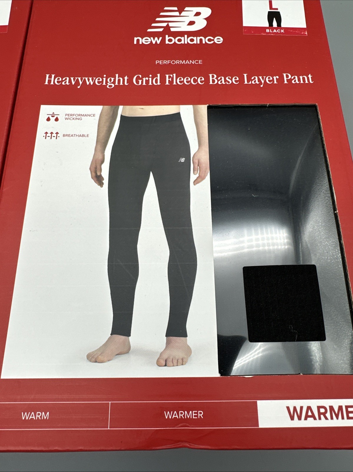 New Balance Bubble Fleece Half Zip & Grid Base Layer Pants Size L Set