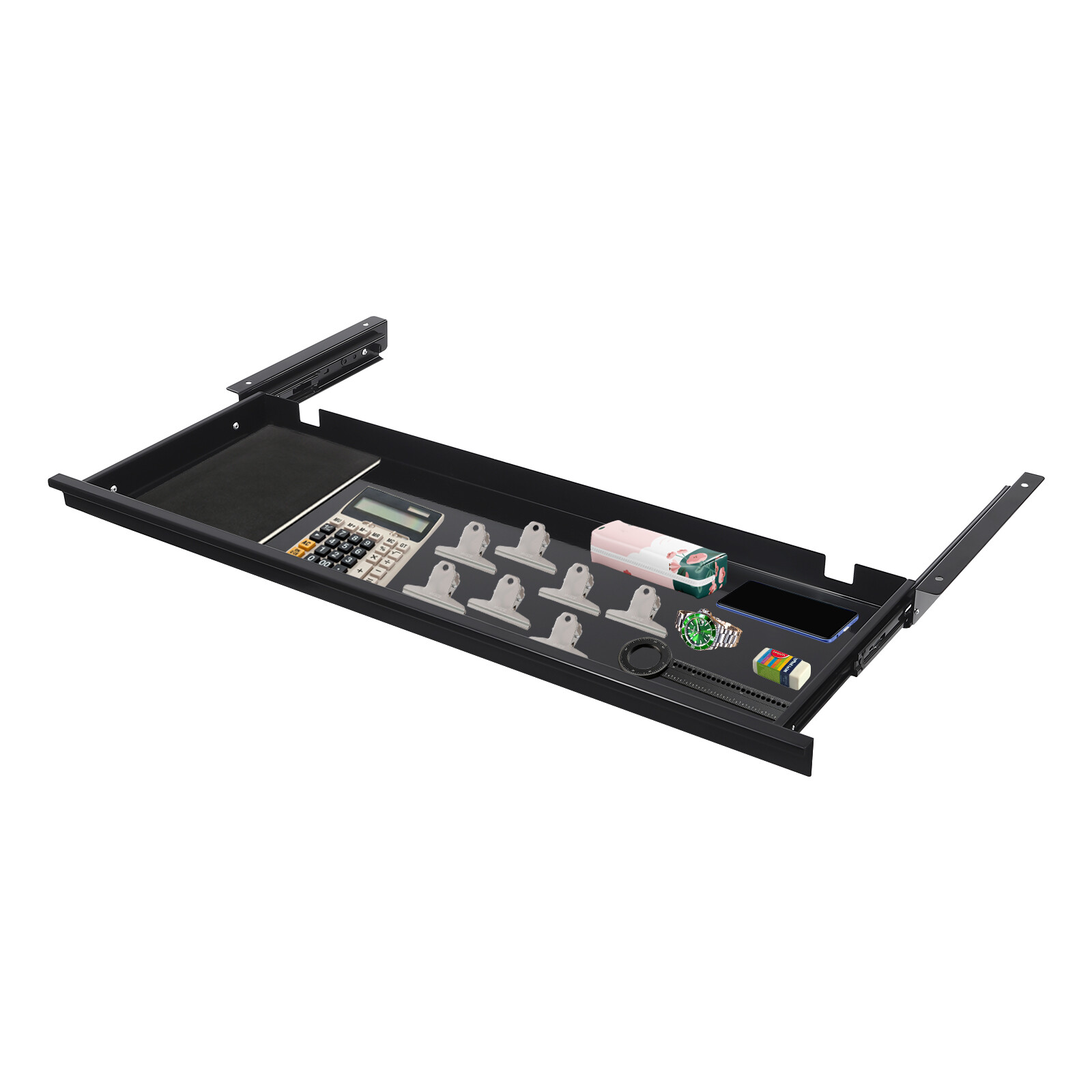 Sliding Pull-Out Drawer Under Desk Organizer for Space Saving Solutions