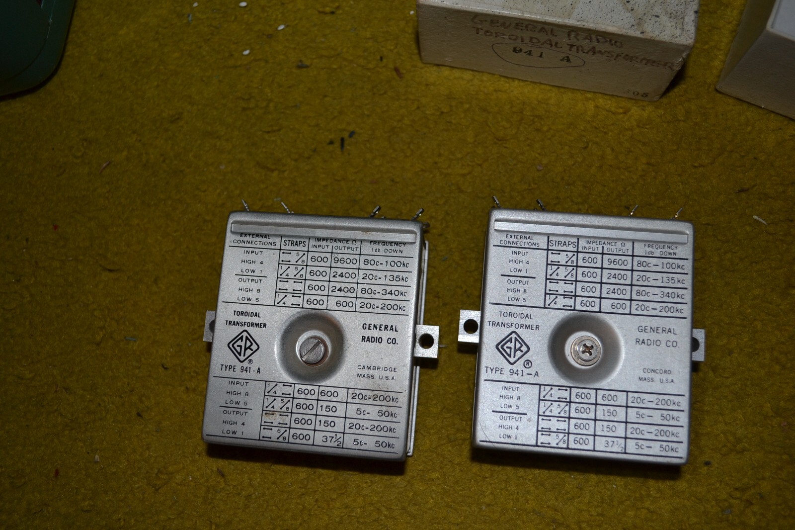 GENERAL RADIO 941-A toroidal transformer 600 ,2400 , 9600 , 150 , 37.5 ohm taps