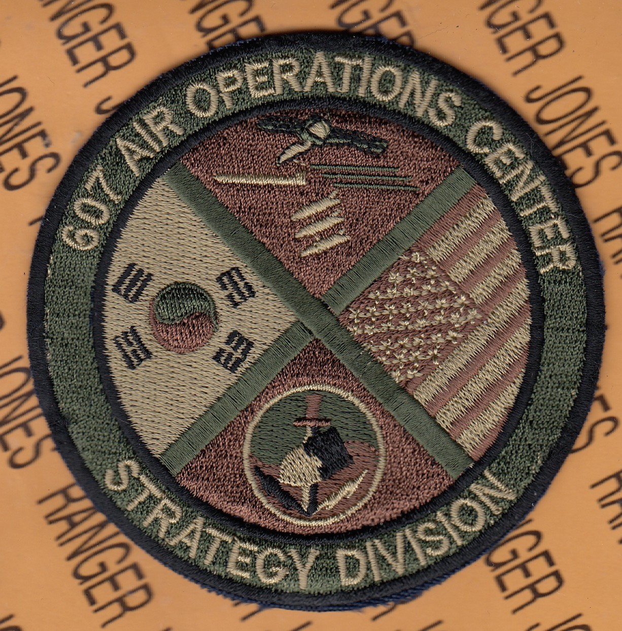 USAF Air Force 607th Air Operations Center AOC SD ~3.75" patch NO HOOK c/e