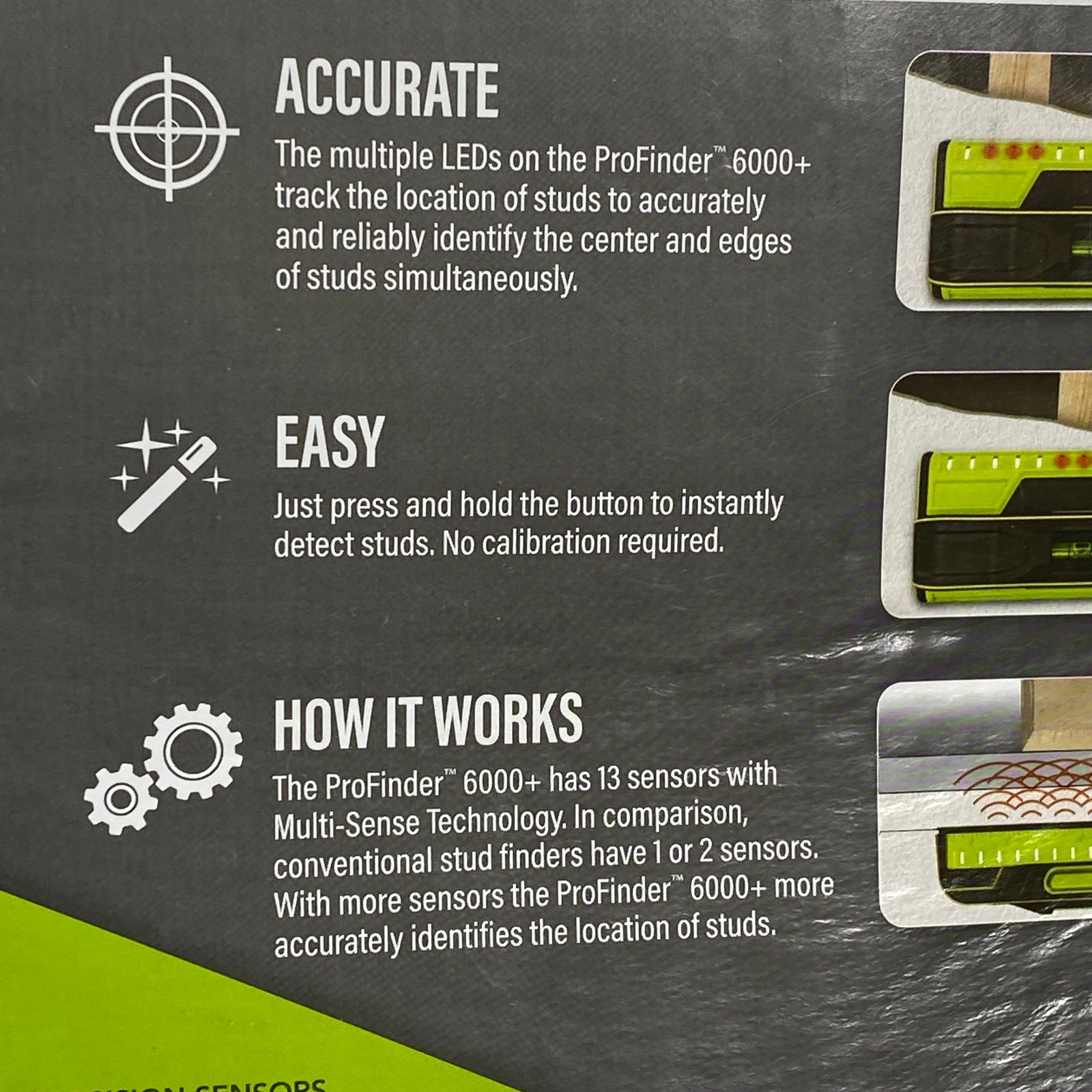 Precision Sensors Professional Stud Finder ProFinder 6000 + Built-In Level