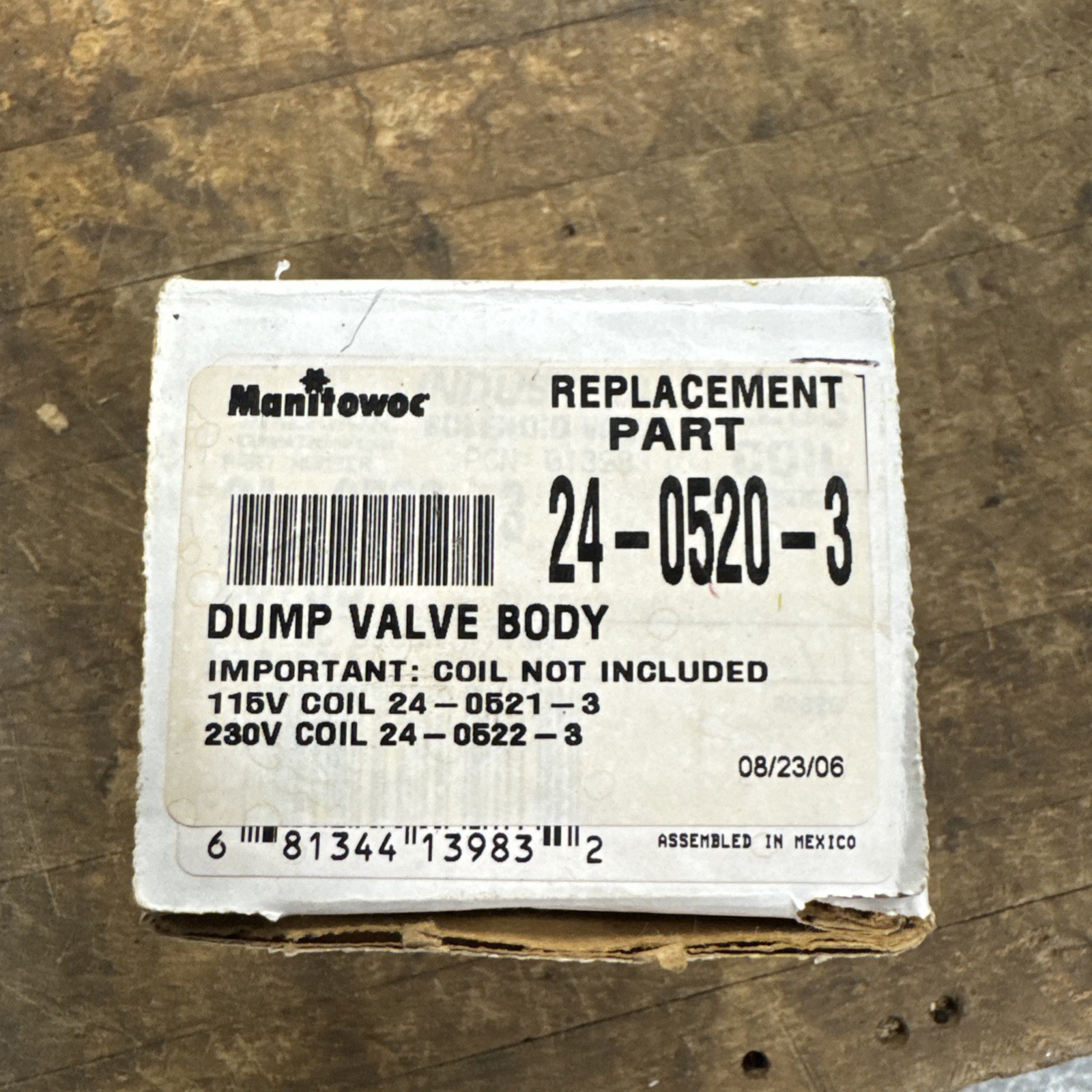 MANITOWOC 24-0520-3 DUMP VALVE BODY (NO COIL)