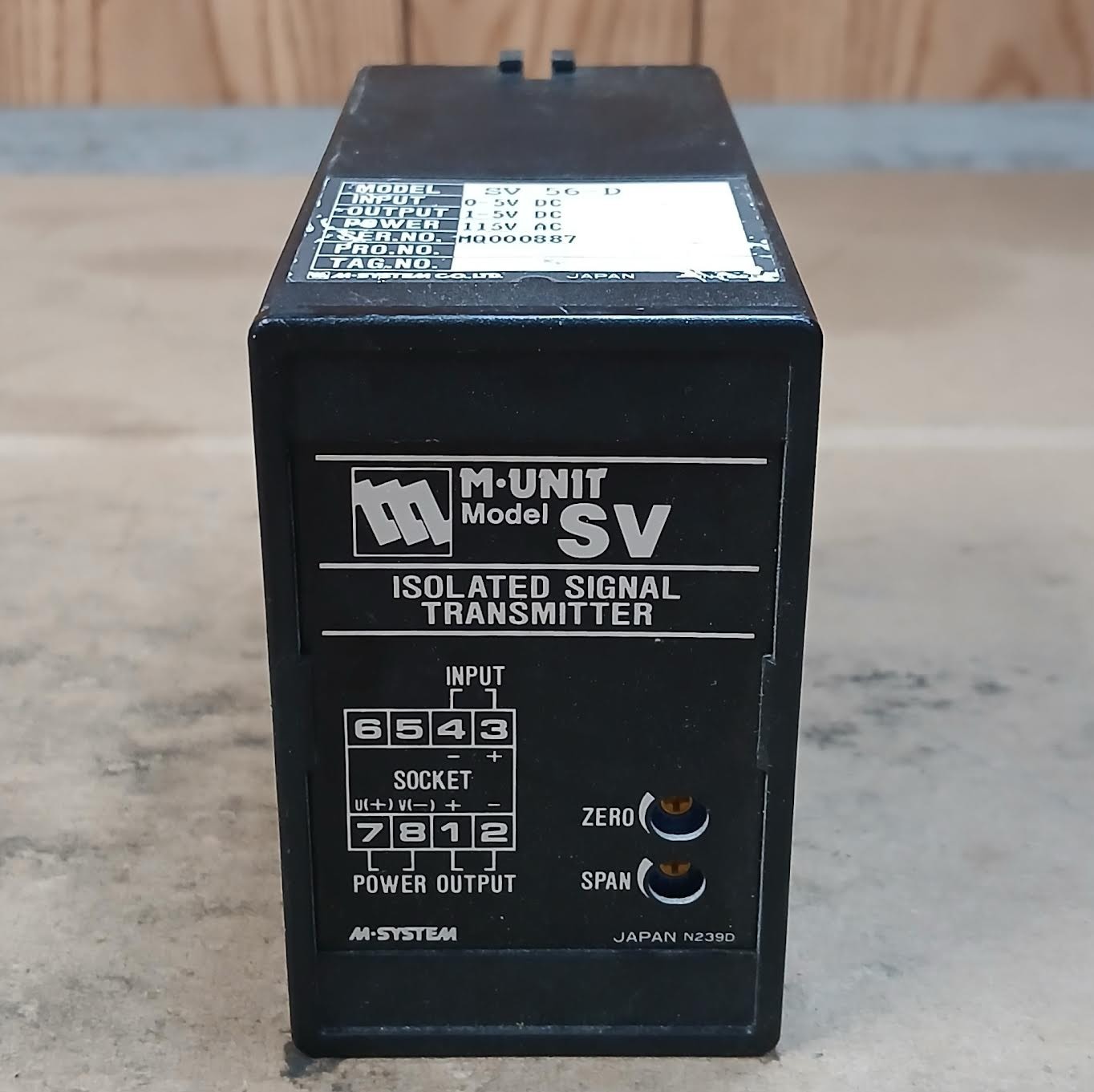 M-System SV-56-D Isolated Signal Transmitter Model SV