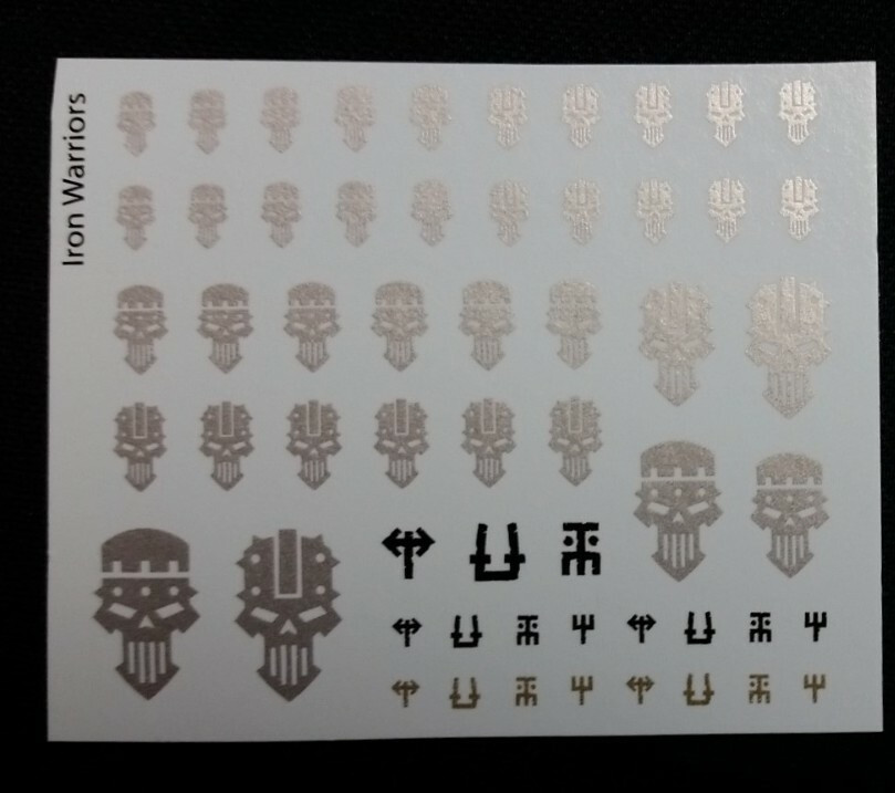 Iron Warriors Transfer Decals Sheet Warhammer  40K Chaos Space Marines Legion