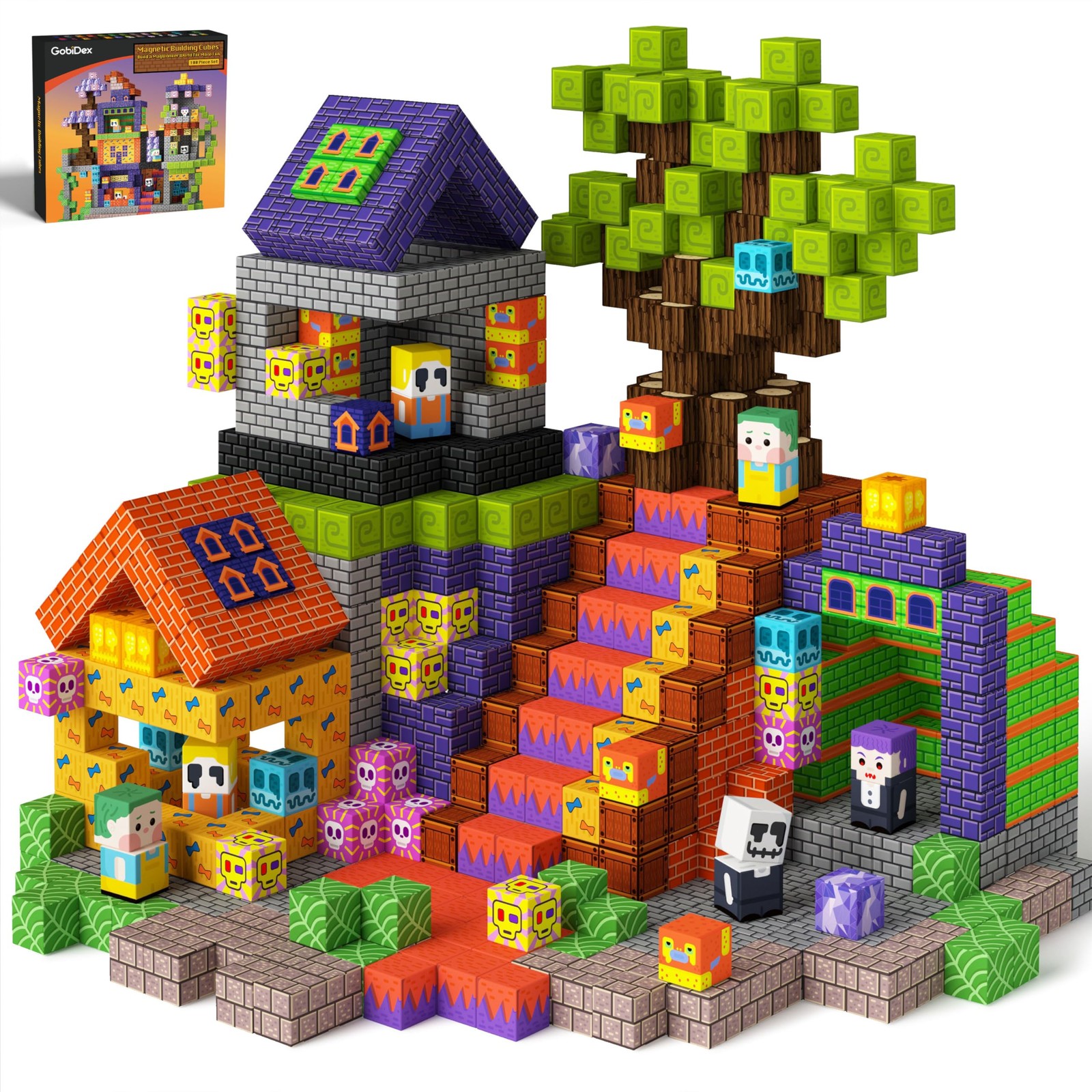 Magnetic Blocks, 100PCS Building Toys for 3+, Upgraded Zomblock STEM Sensory ...