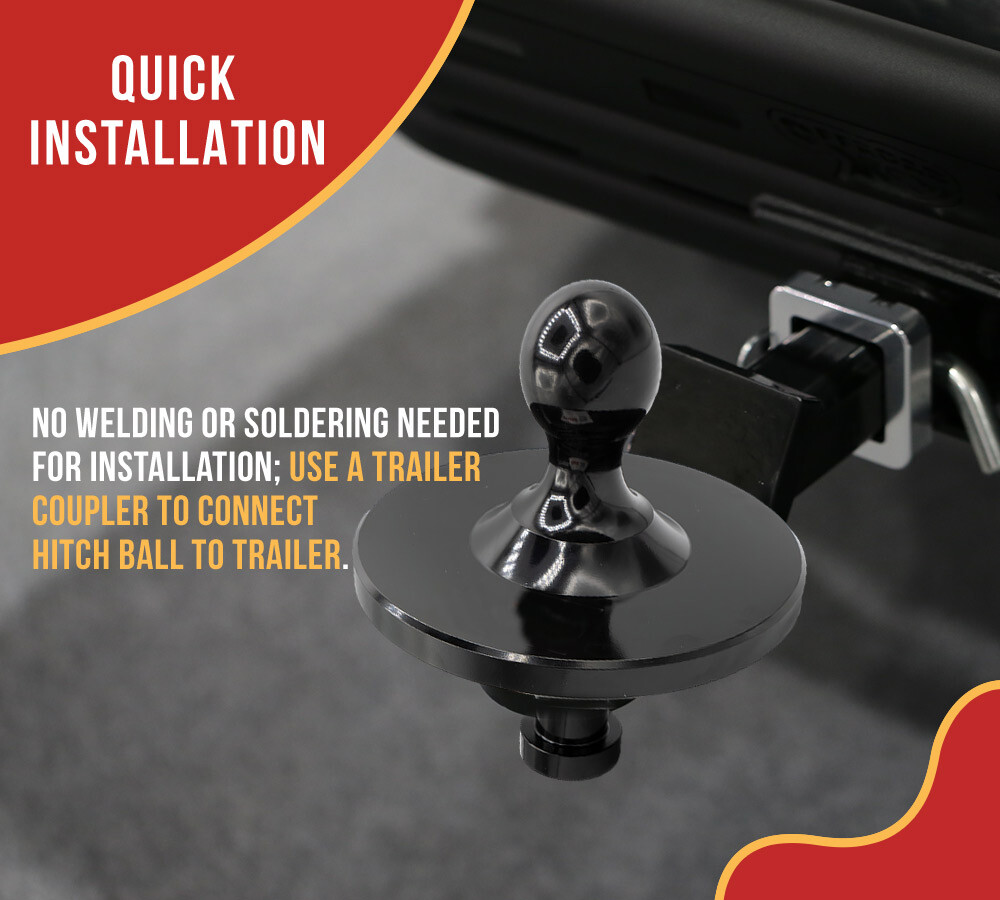 Kingpin to 2-5/16" Gooseneck Ball Hitch Adapter w/ Rings Fit for Tractor, Black