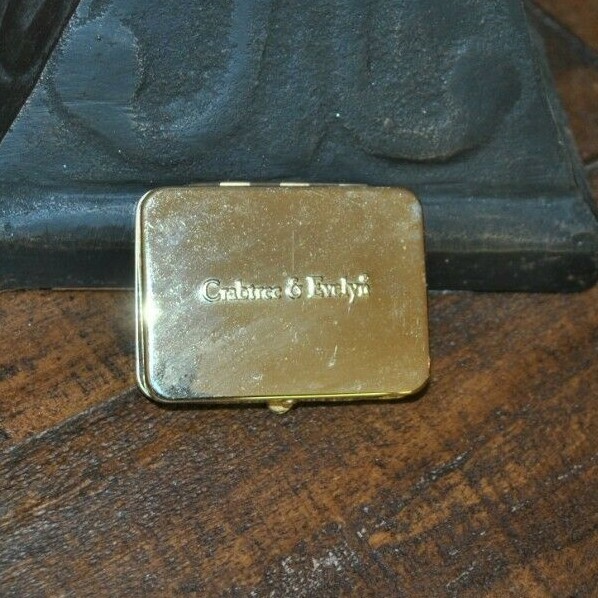 Crabtree & Evelyn Pill Box / Holder - Gold Tone - 2.5"wide