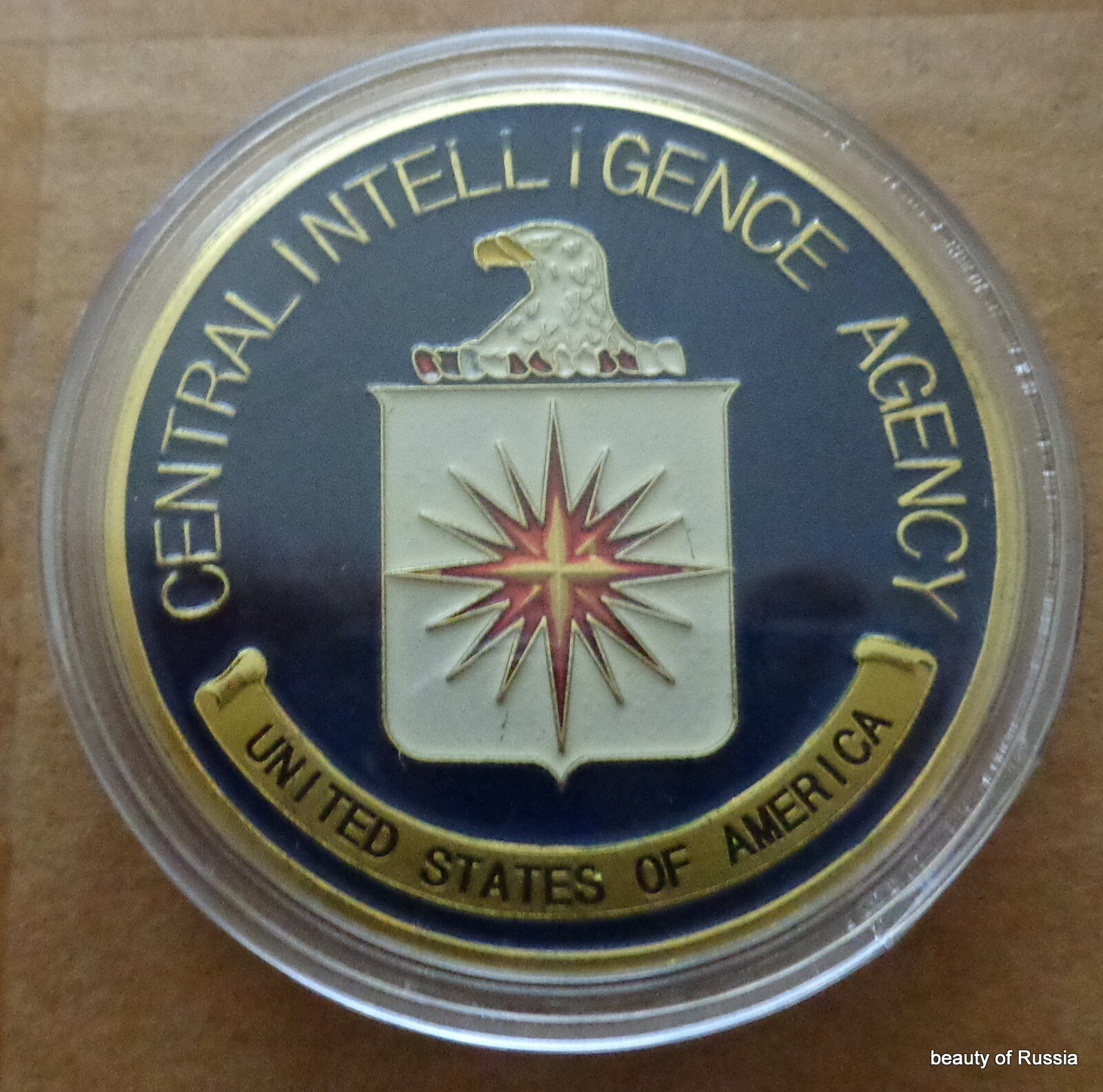US Central Intelligence Agency CIA 24KT GOLD plated Challenge COIN 40 mm