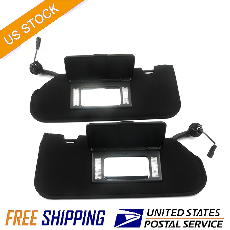 For 2005-2013 CORVETTE C6 SUN VISOR VANITY MIRROR BLACK SUNVISORS PAIR SHADED
