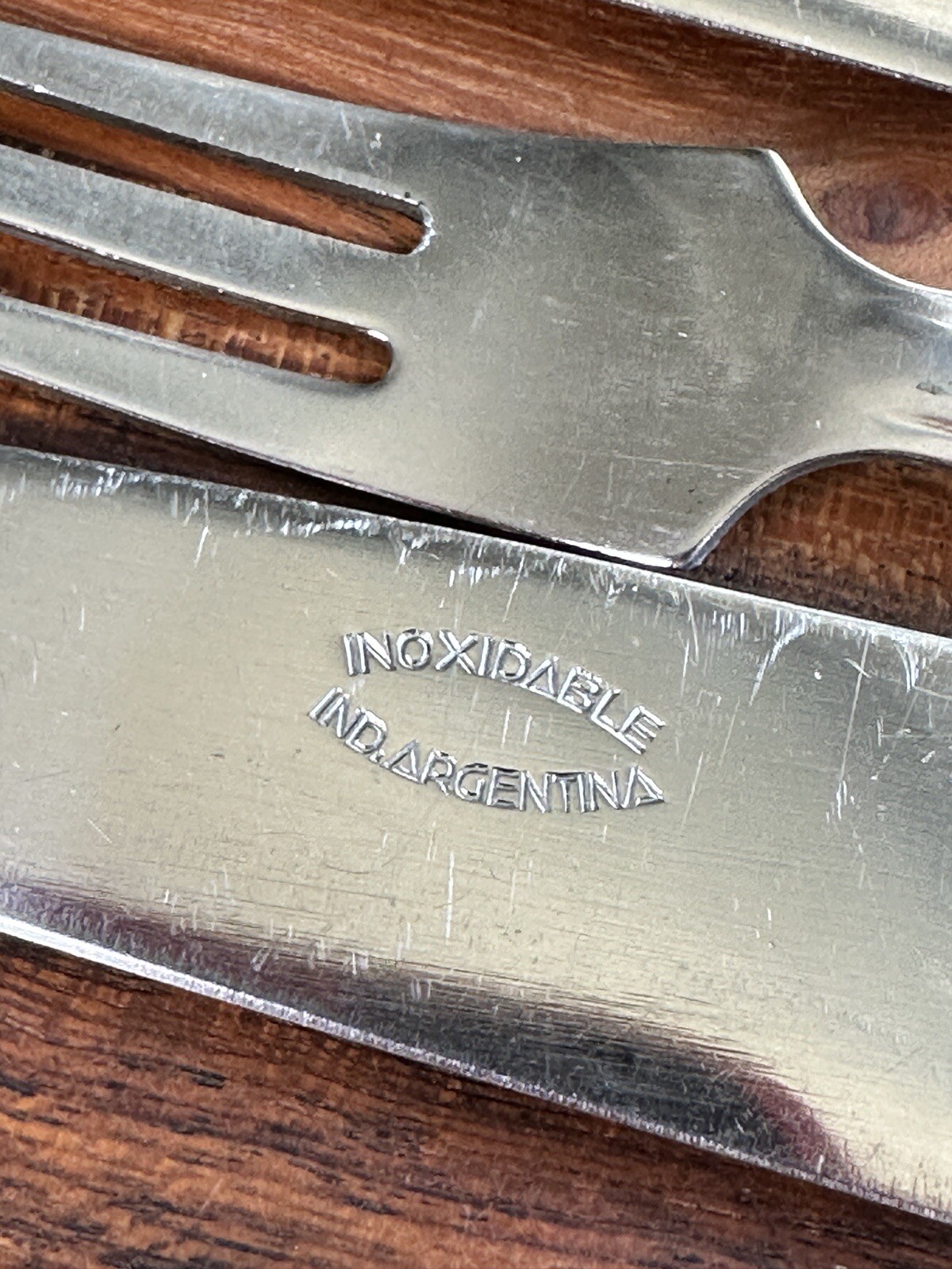 Vintage Argentinian Inoxidable Stainless Steel Silverware Flatware Set