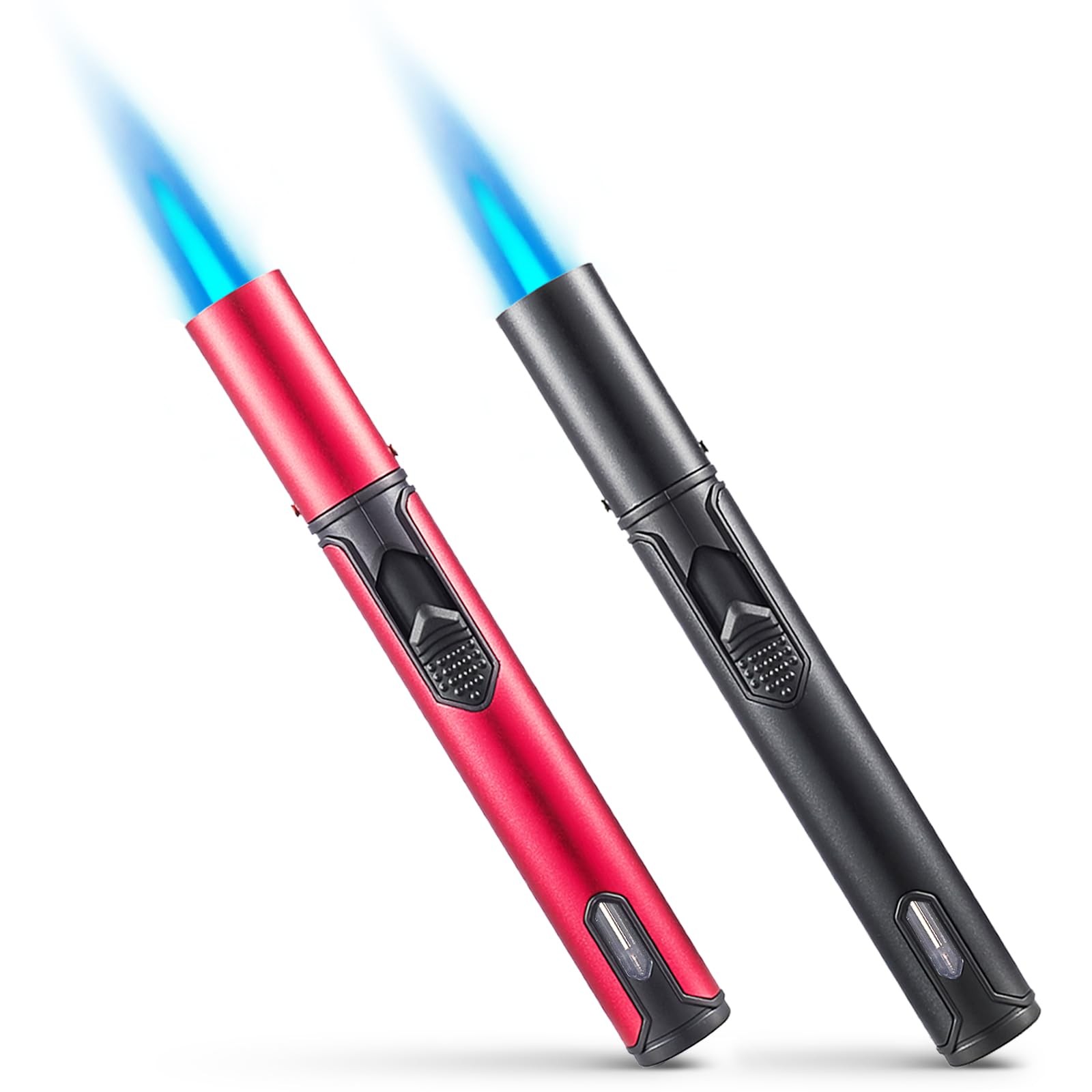 2 Pack Butane Torch Lighter, 6inch Refillable Pen Lighter Adjustable Jet Flam...