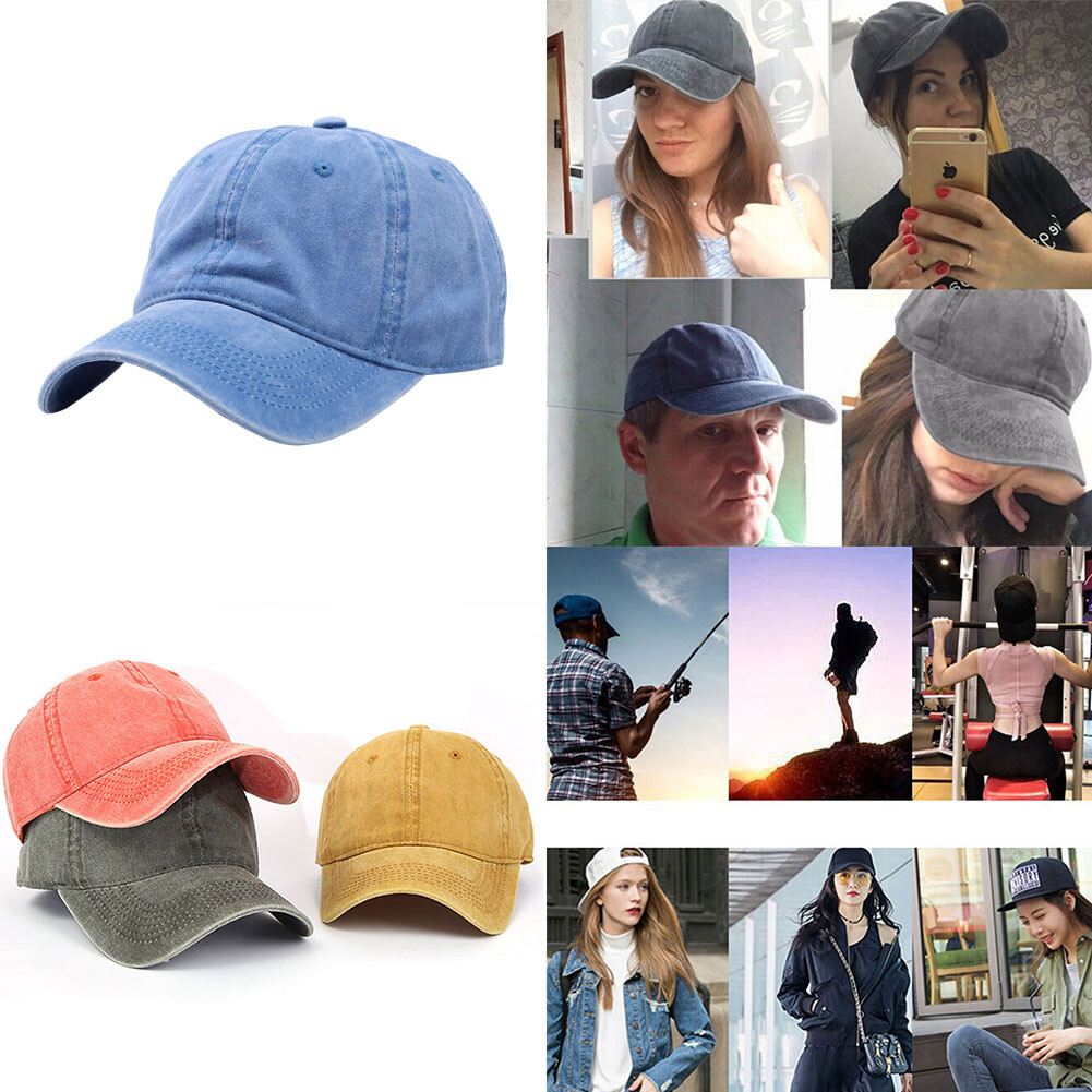 US 1 Pcs Classic Baseball Cap Low Profile Hats Adjustable Washed Effect Unisex
