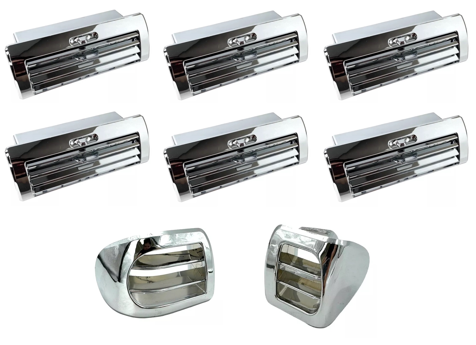 Plastic Chrome Dash A/C Heater Vent Kit For 2008-2017 Freightliner Cascadia