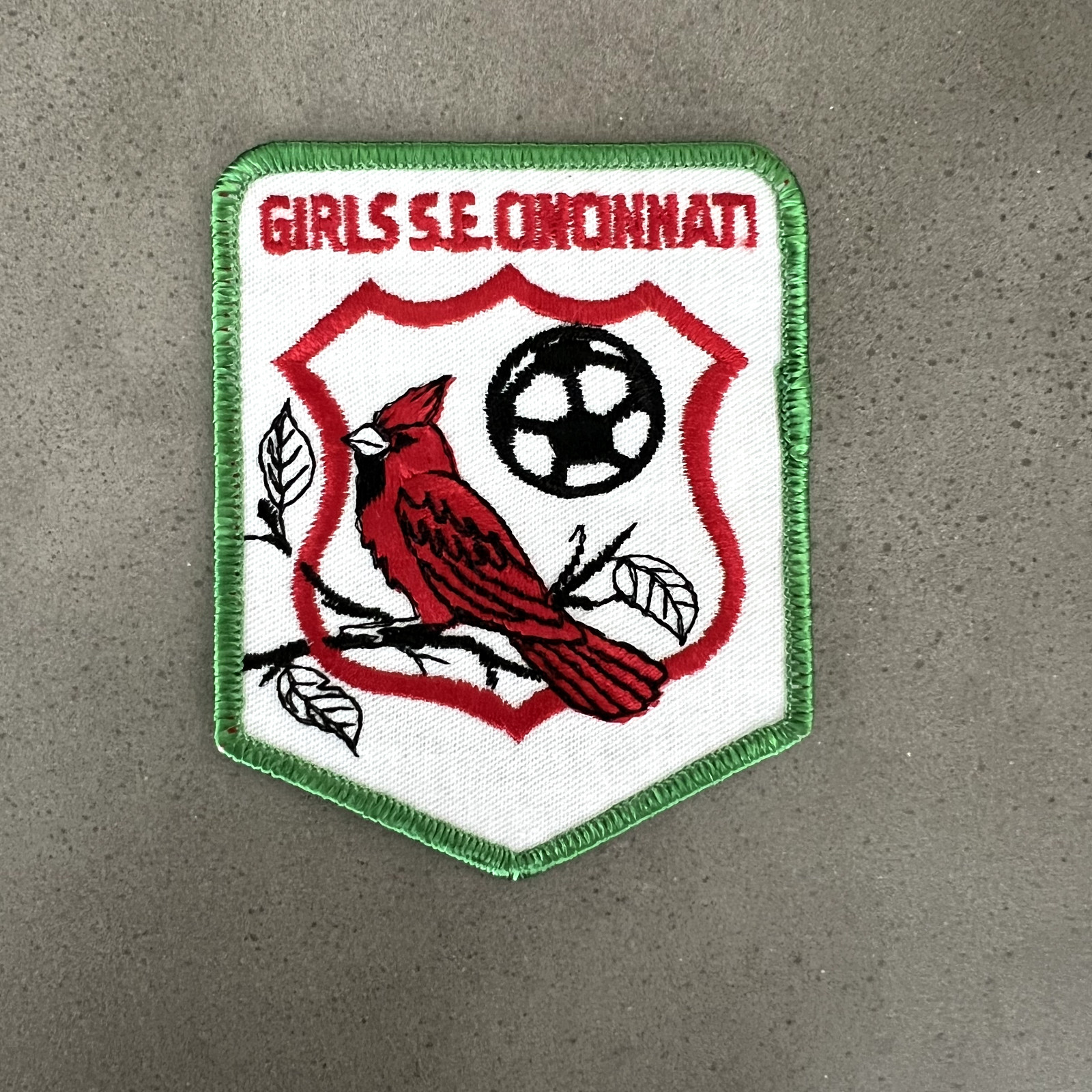 Vintage Girls S.E. Cincinnati Cardinals youth soccer patch 1980s