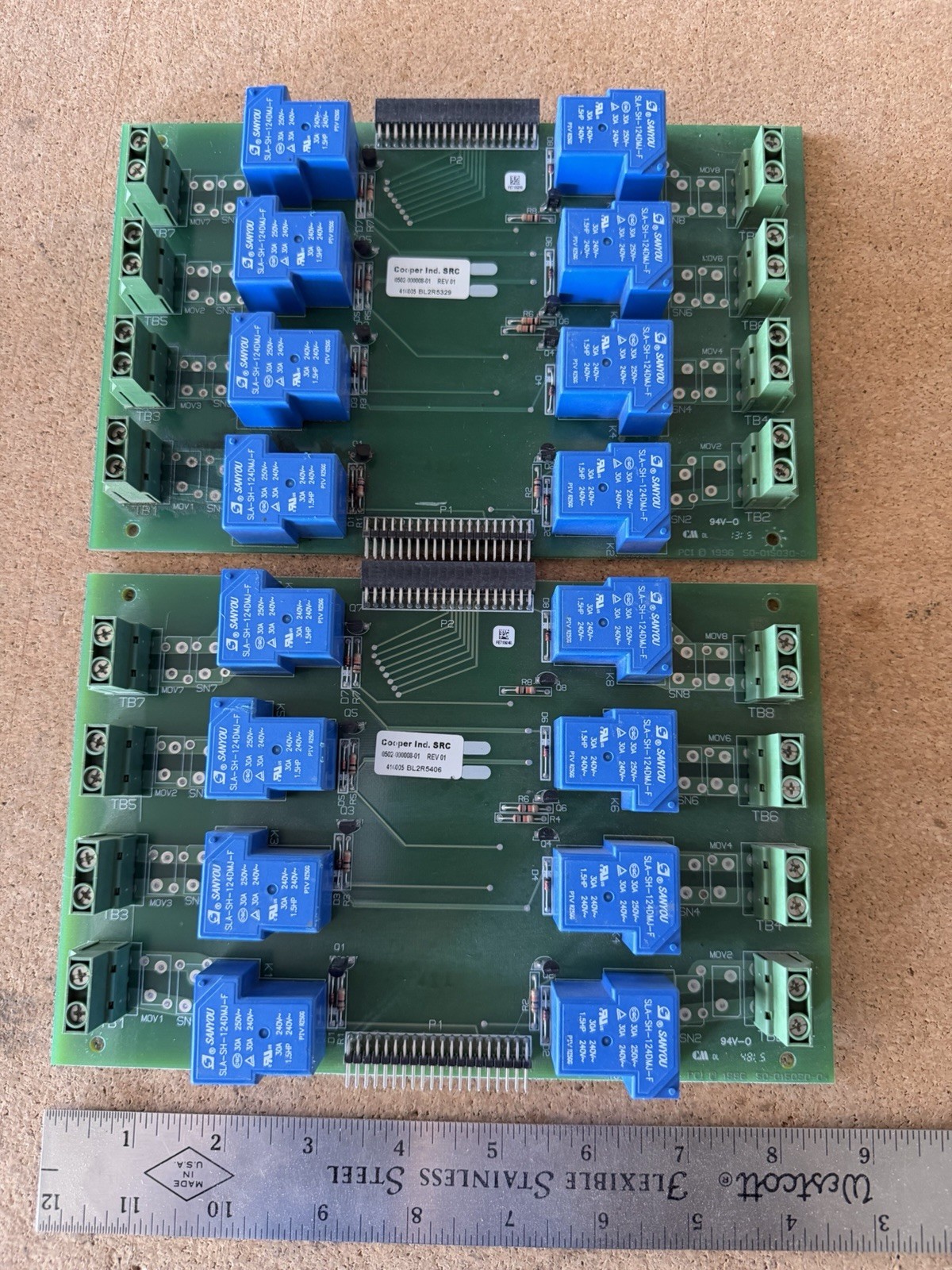 Cooper Industries SRC 8 Channel Relay Output Boards 0502-000008-01 Lot of 2