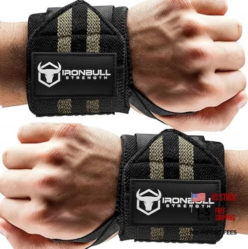 Wrist Wraps for Weightlifting (USPA & IPL Approved) - 18” Black/Green V2