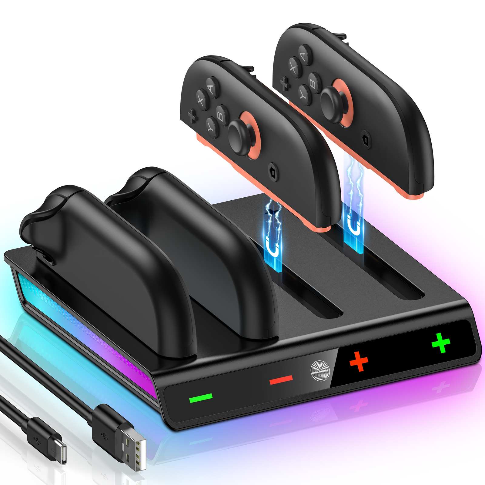 Switch2 Charging Dock for 2025 Nintendo Joy Con 2 Controllers with Magnetic Base