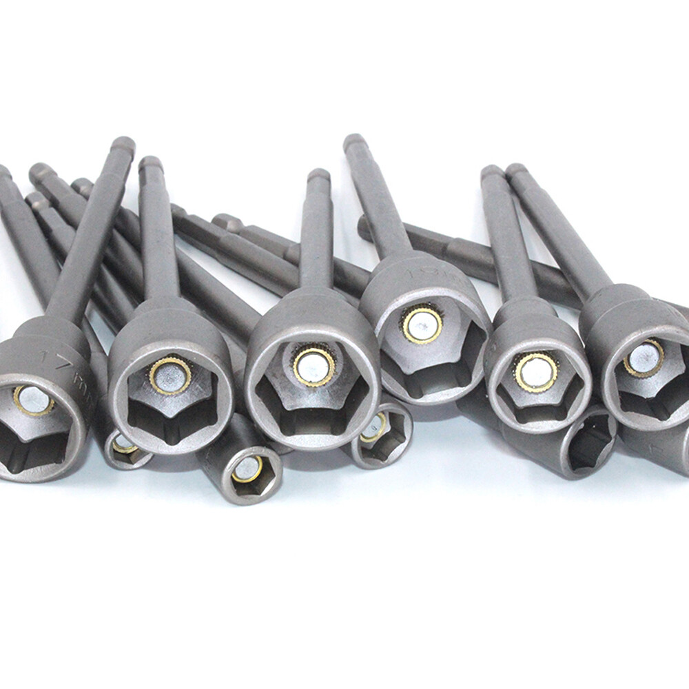 1/4" Metric Hex Magnetic Nut Driver Socket 6mm-24mm Extra Long Impact Drill Bits