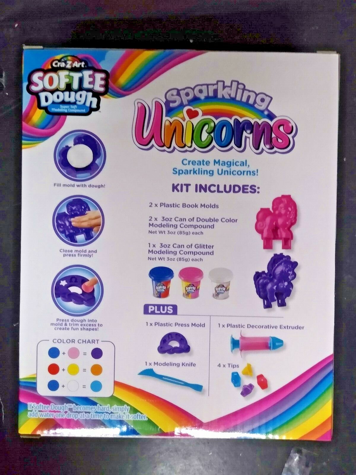 Cra-Z-Art Softee Dough Sparkling Unicorns - children's toy craft kit