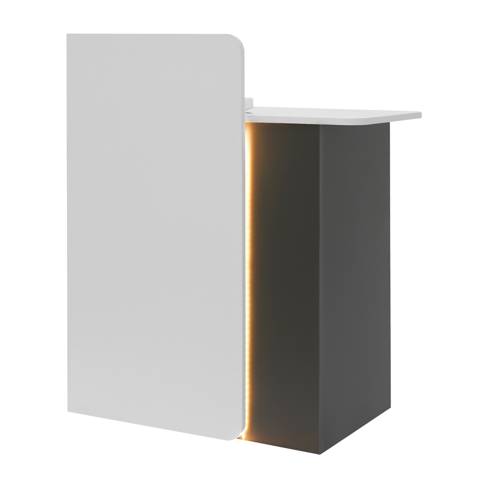 Modern Front Desk Reception Counter, Reception Desk for Salons with LED Light
