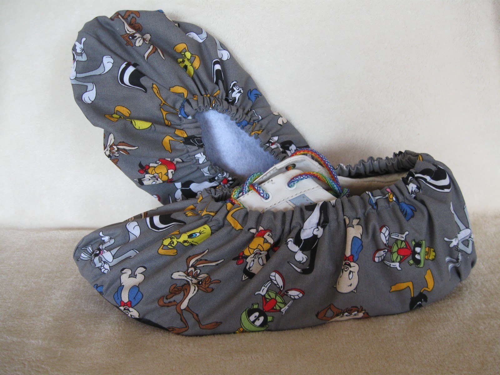 Ladies Looney Tunes bowling shoe covers. Always a favorite. Handmade. Cotton
