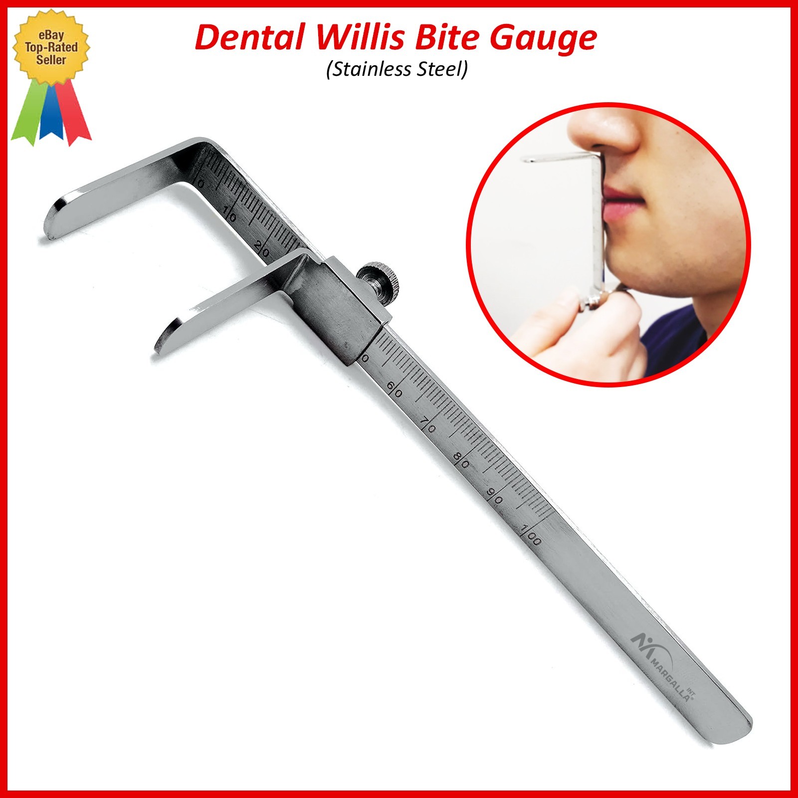 Dental Willis Bite Gauge Stainless Steel Orthodontic Dental Measurement Gauge