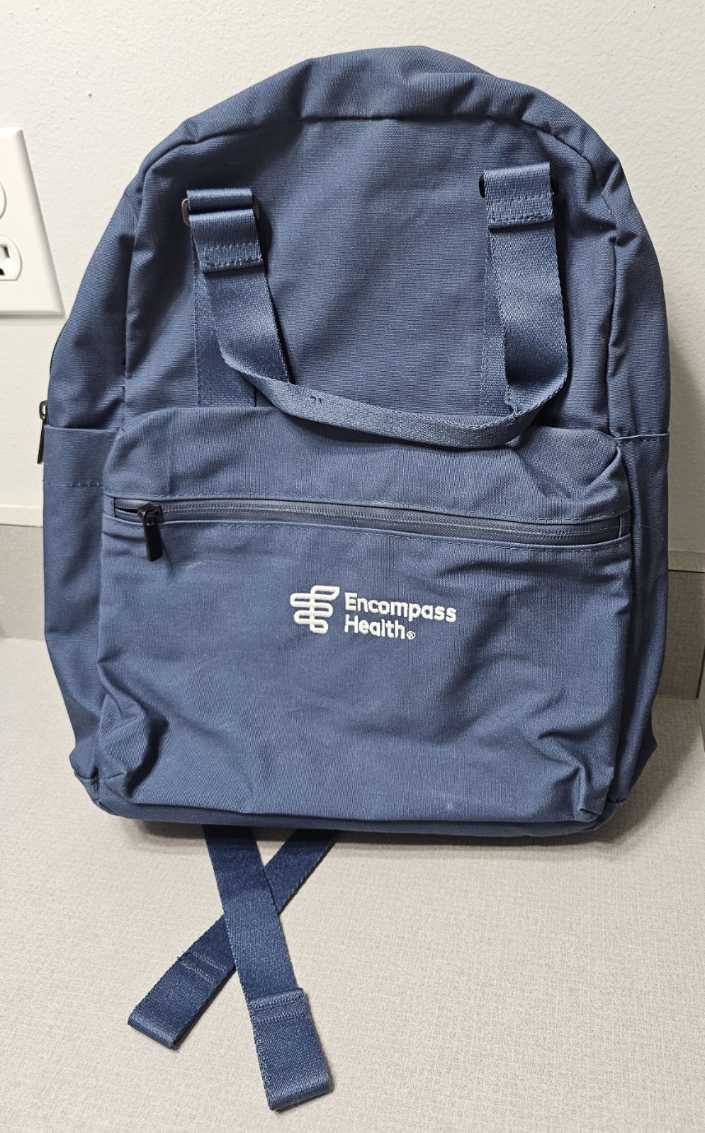 Encompass Health Laptop Backpack in Blue with adjustable shoulder straps