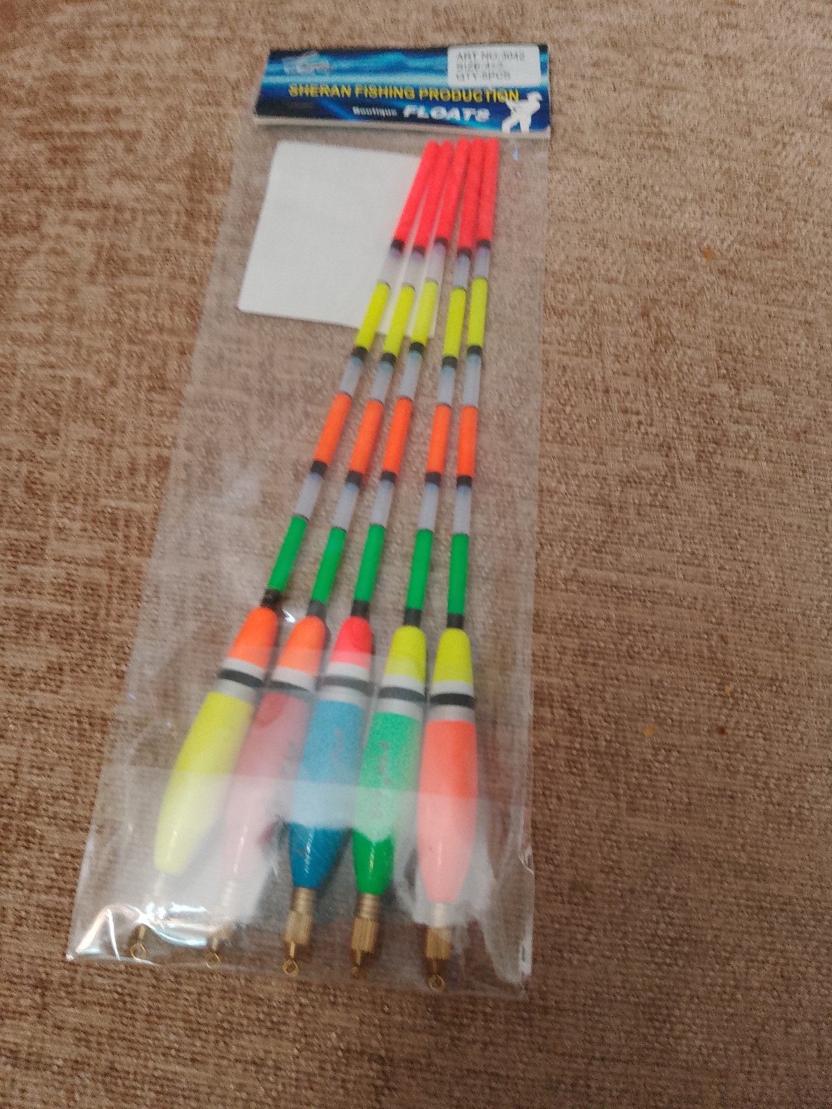 Fishing Floats, Pack  Of  5 Boutique floats, Plastic and  Weighted for distance