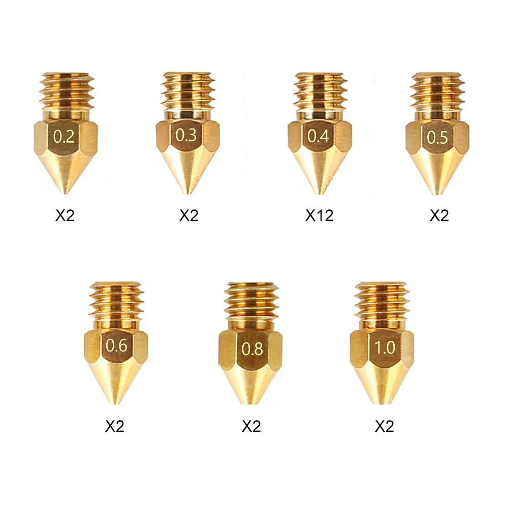 Creality Official MK8 Ender 3 Nozzles 24 pcs 3D Printer Series, 24P