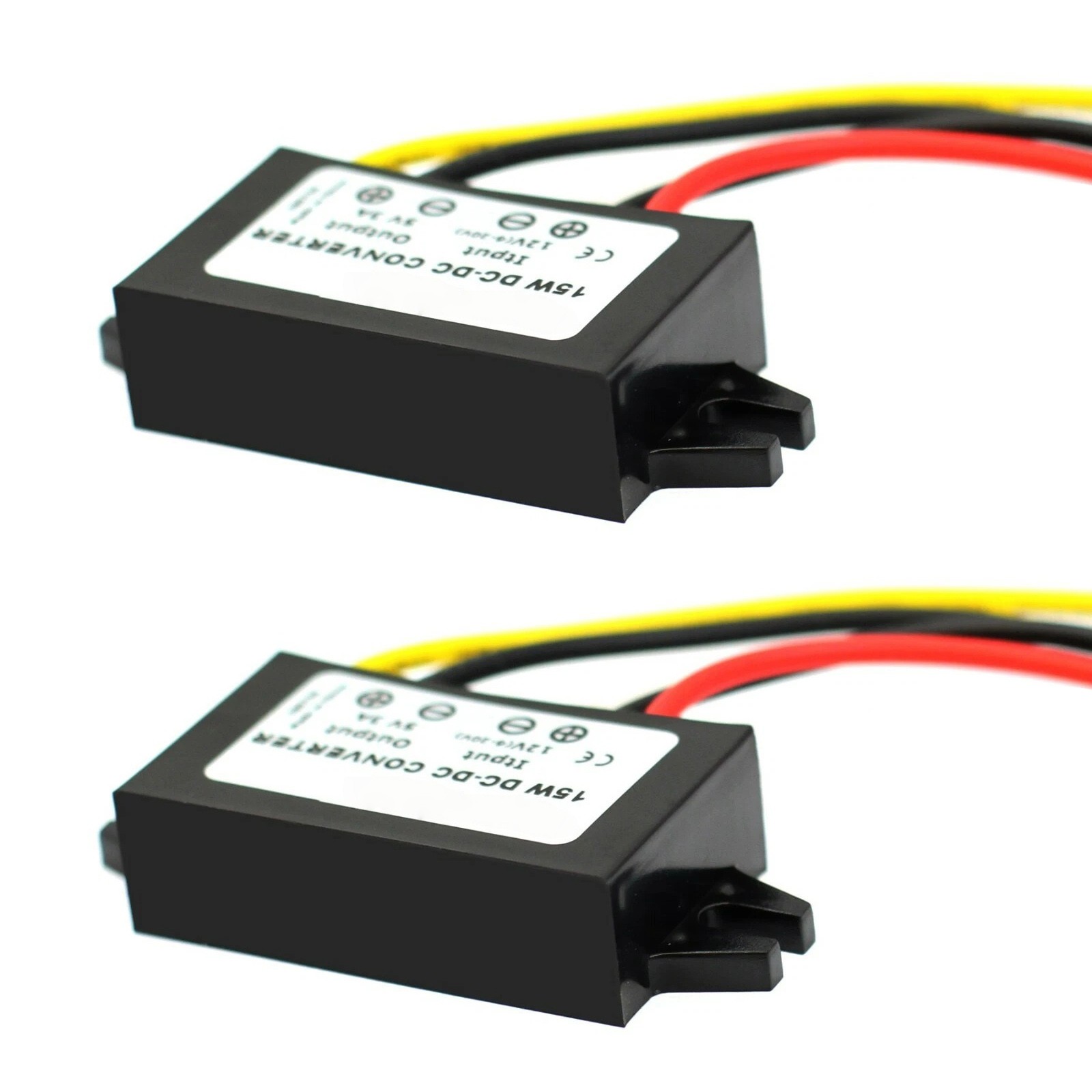 Durable 2pcs DC12V to 5V Converter Module 3A 15W Waterproof IP68 Power Supply