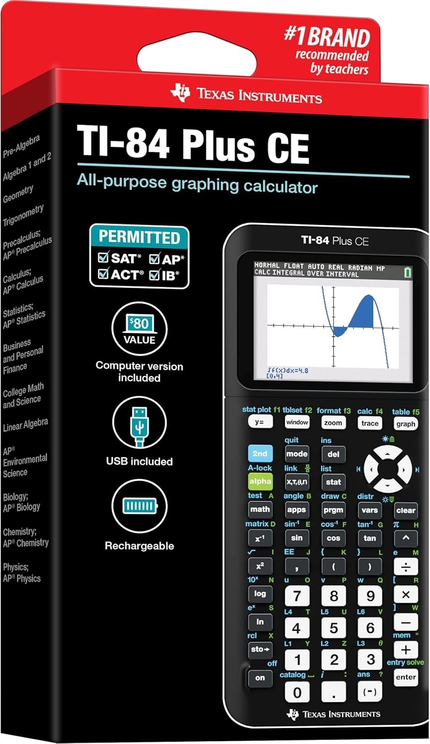 High-Resolution TI-84 Plus Graphing Calculator