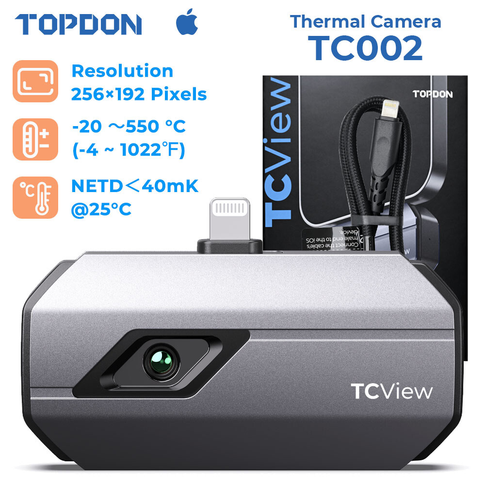 🔥2026 Newest TOPDON TC002 Thermal Camera 256 × 192 IR pixels for iOS & iPad