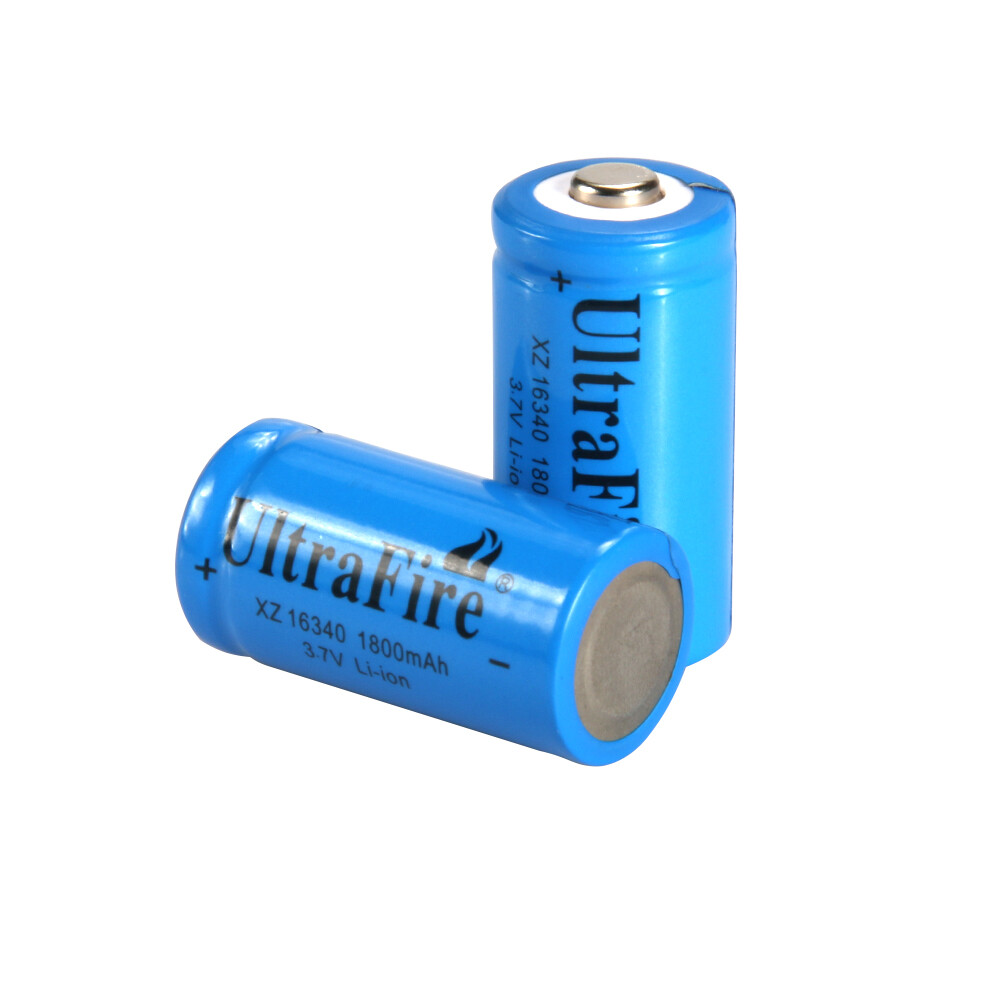 2pcs Ultrafire 16340 Battery 3.7V 1800mAh Rechargeable Li-Ion CR123A Cell Bat