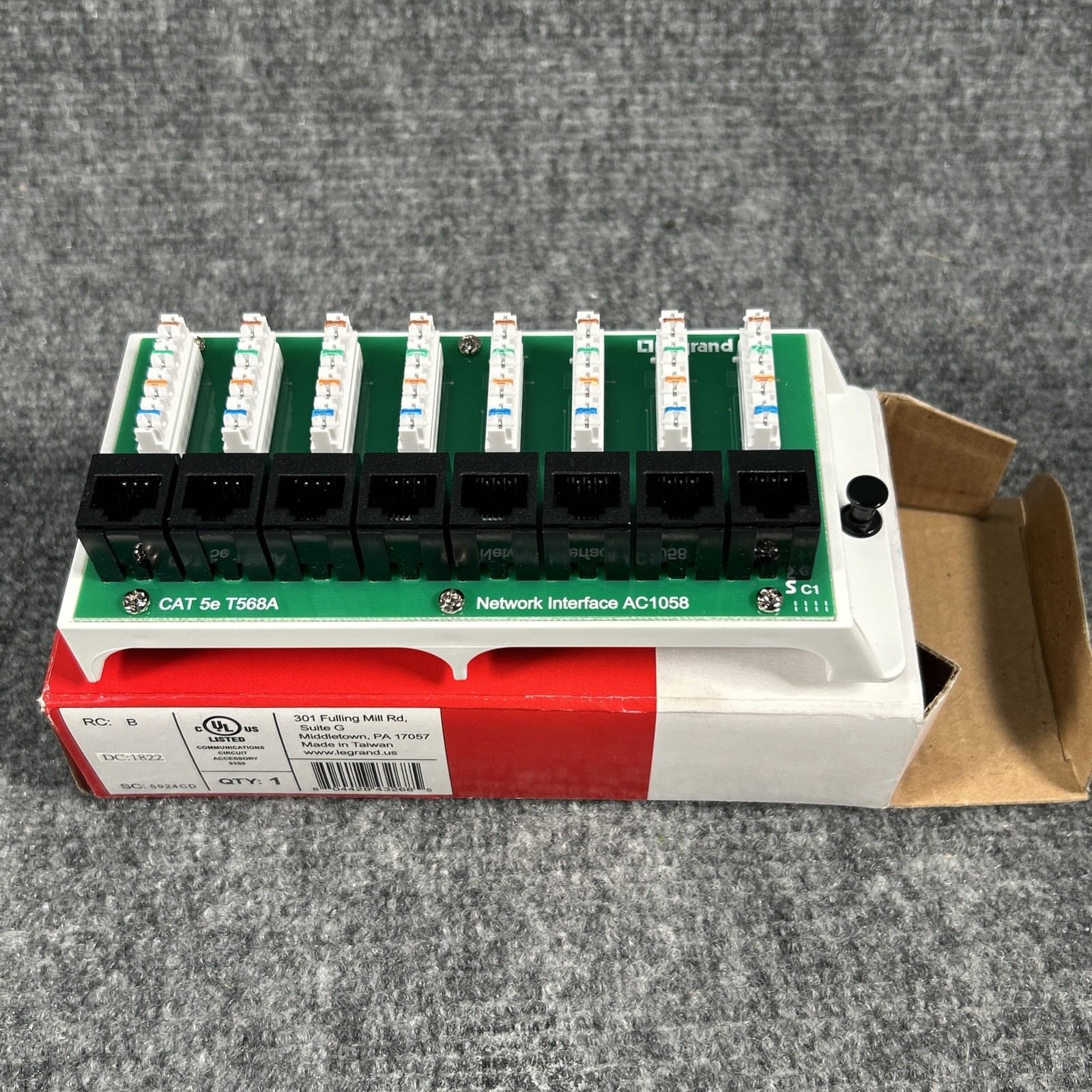 On-Q Legrand AC1058 8-Port Cat5e Network Interface Module