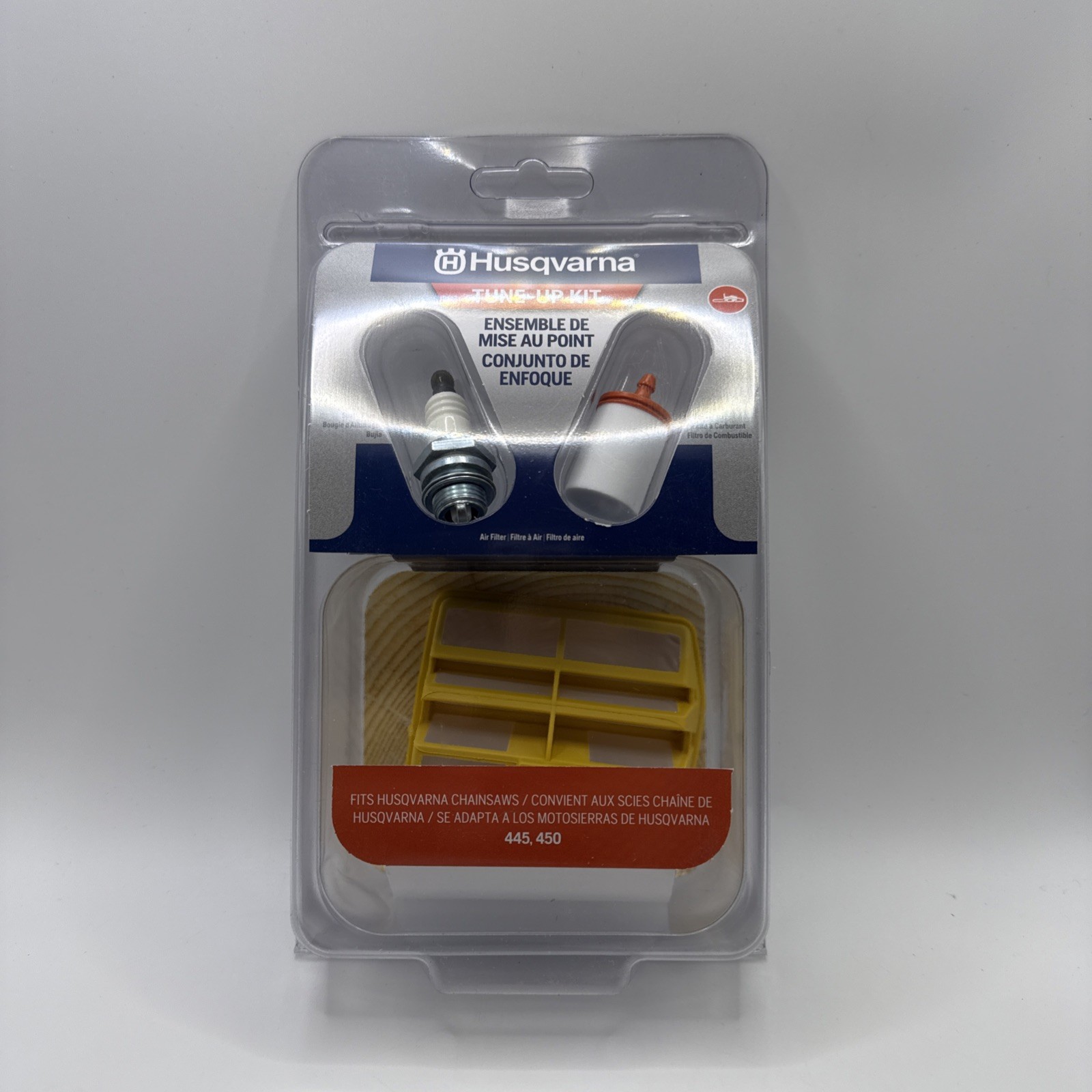 Husqvarna 445 450 maintenance tune up kit air filter new oem # 599333601