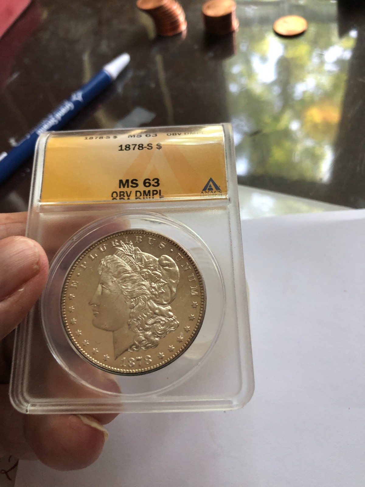 1878 S ANACS MS63 OBV DMPL