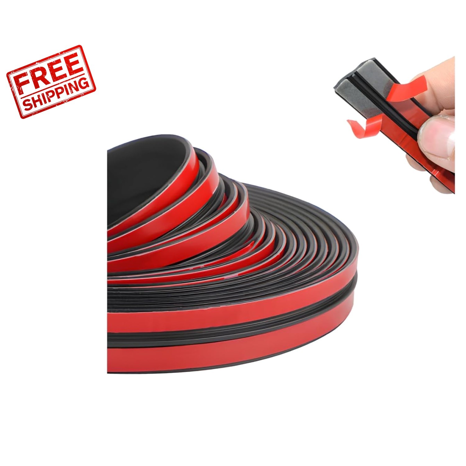 16.4 Ft Adhesive Rubber Seal Strip for Windshield - Noise Reduction & Waterproof