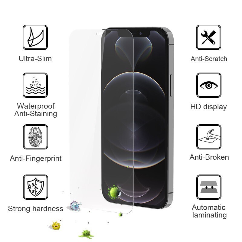 2X Tempered Glass for iPhone 13 14 15 16 Pro Max Mini Screen Protector Film