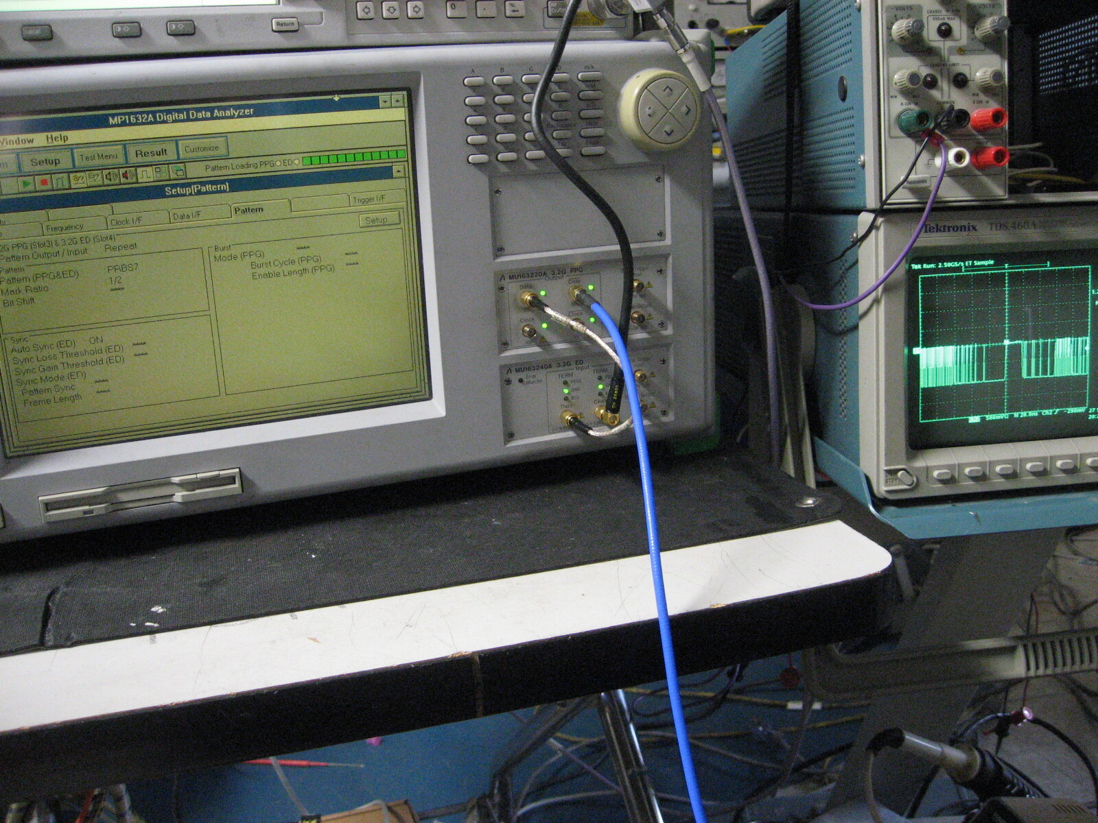 Anritsu MP1632A DATA Analyzer & Pattern generator MU163220 & 3.2GHz Synthesizer