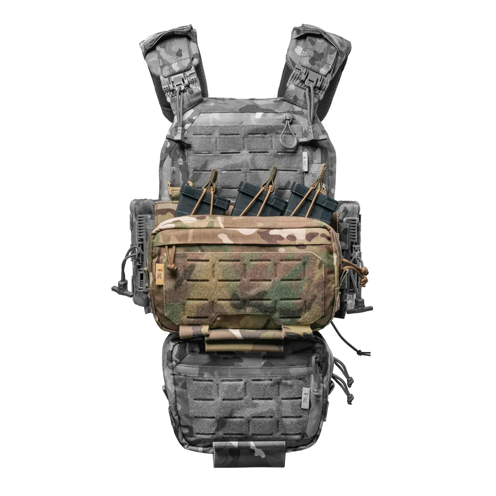 Tactical Admin Pouch for 3 AK/AR Magazines with Retention Clips Multicam