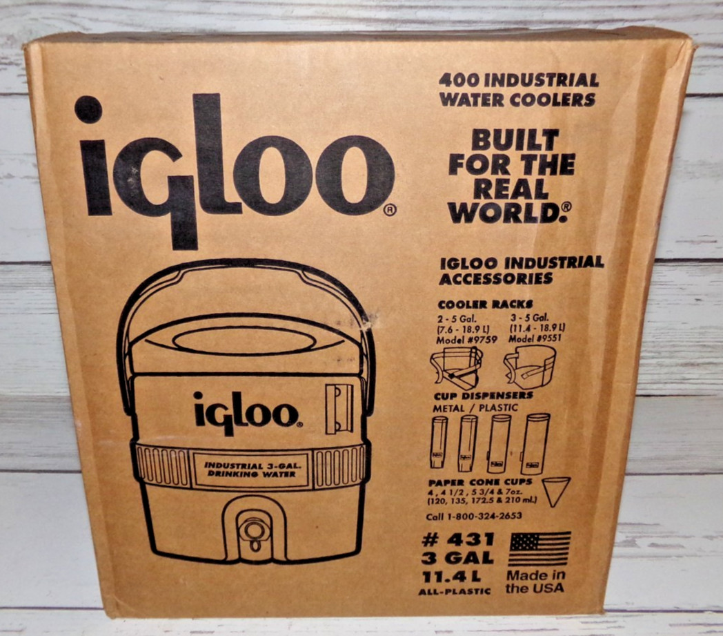 Igloo 431 3-Gallon Heavy-Duty Industrial Drinking Water Cooler Hi-Vis Yellow NEW