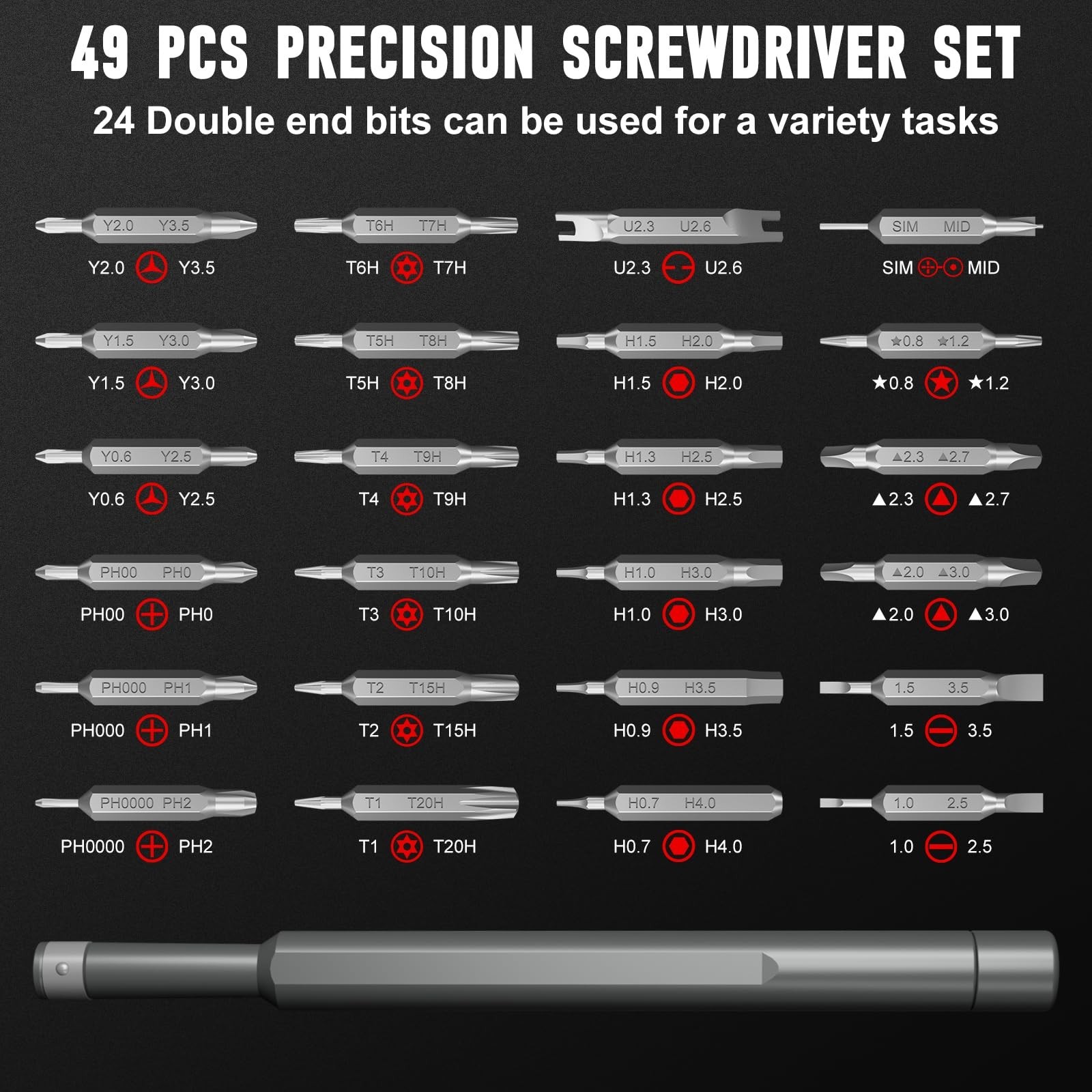 SHARDEN Precision Screwdriver Set, 60 in 1 Screw Driver Set Kit with Torx, Ph...