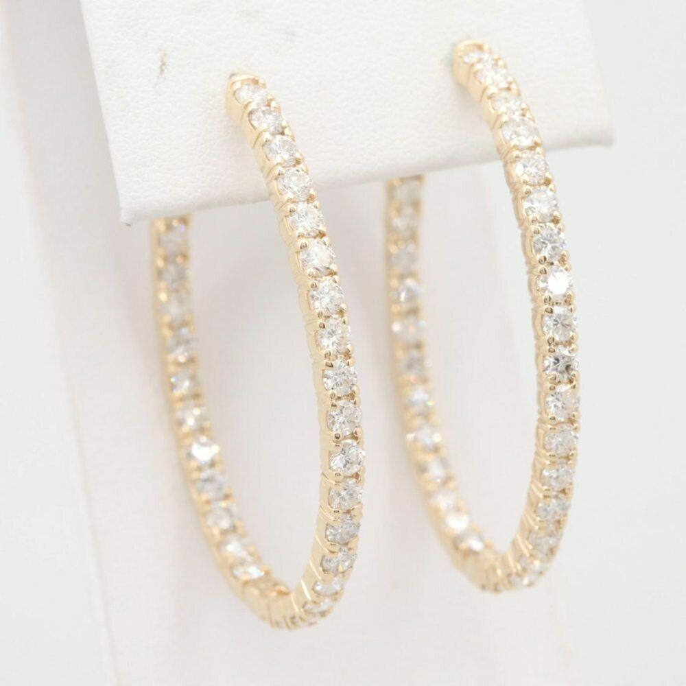 3CT Round Cut Lab Created Diamond Inside-Out Hoop Earrings In 14K Gold Plated