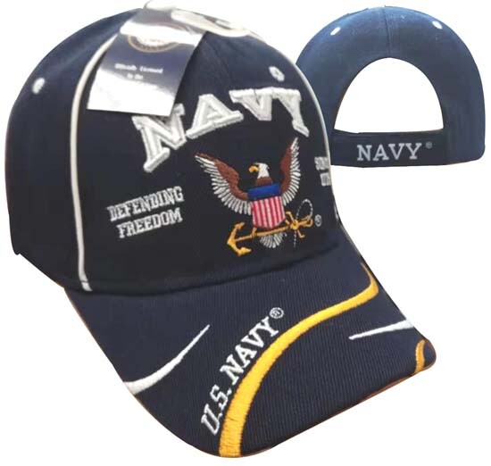 US Navy Logo Defending Freedom Cap Hat (OFFICIALLY LICENSED BY THE US NAVY)