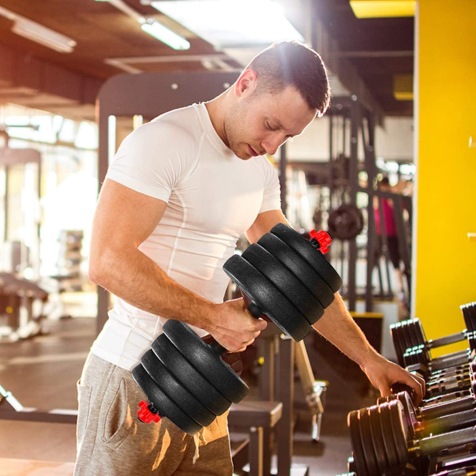 Dumbbell Bars Adjustable Weight Set Barbell Lifting - 2 x 40CM-3PCS