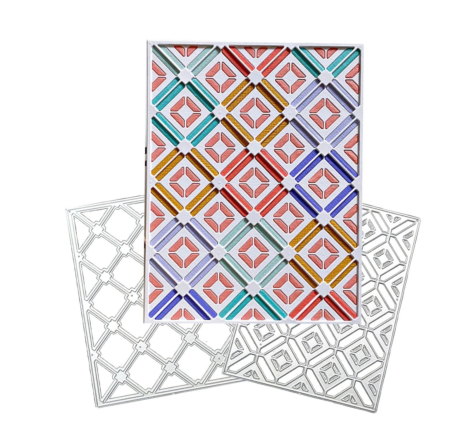 Cutting Dies for Paper Card Making 2 Pack Backgrounds Frame Metal Stencils Sc...