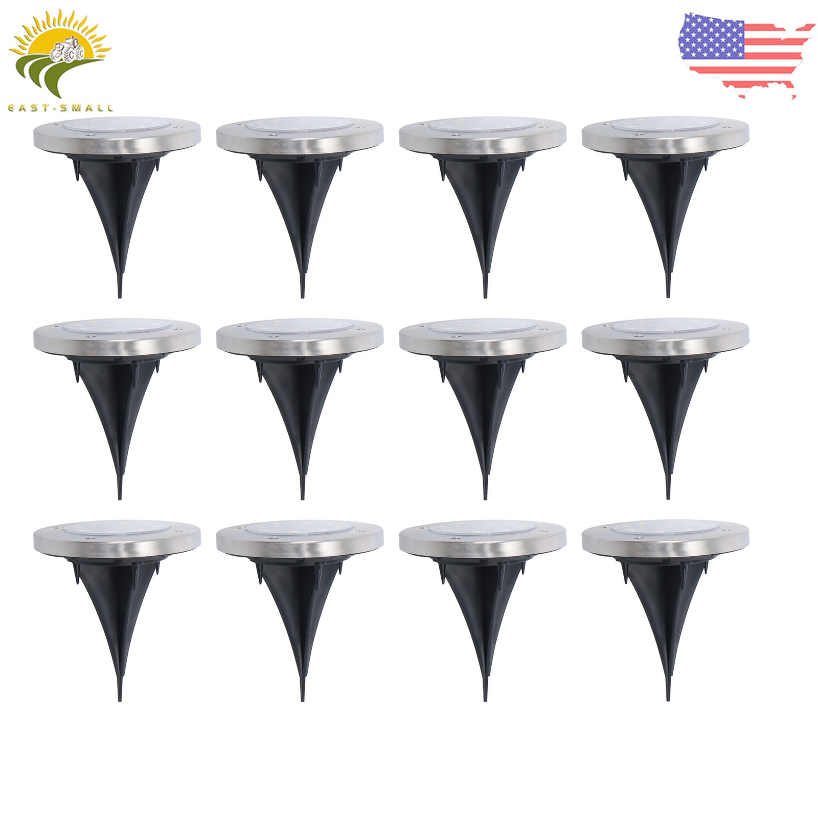 Solar Ground Lights 12 Packs 8 LED Solar Garden Lights Waterproof Outdoor
